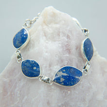 Cargar imagen en el visor de la galería, PULSERA REVERSIBLE DE PLATA CON LAPISLÁZULI Y CRISOPRASA