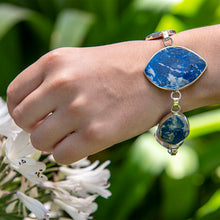 Cargar imagen en el visor de la galería, PULSERA REVERSIBLE DE PLATA LAPISLÁZULI Y ONIX