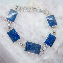 Cargar imagen en el visor de la galería, PULSERA REVERSIBLE DE PLATA LAPISLÁZULI Y MALAQUITA