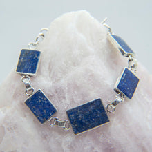 Cargar imagen en el visor de la galería, PULSERA REVERSIBLE DE PLATA LAPISLÁZULI Y MALAQUITA
