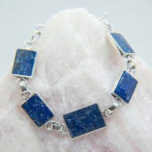Cargar imagen en el visor de la galería, PULSERA REVERSIBLE DE PLATA LAPISLÁZULI Y MALAQUITA