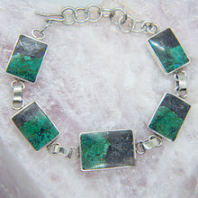Cargar imagen en el visor de la galería, PULSERA REVERSIBLE DE PLATA LAPISLÁZULI Y MALAQUITA