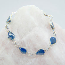Cargar imagen en el visor de la galería, PULSERA REVERSIBLE DE PLATA LAPISLÁZULI Y CRISOCOLA