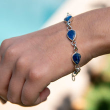 Cargar imagen en el visor de la galería, PULSERA REVERSIBLE DE PLATA LAPISLÁZULI Y CRISOCOLA