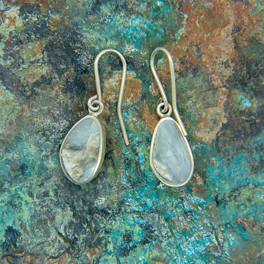 AROS DE PLATA   CON ÓPALO ANDINO