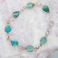 Cargar imagen en el visor de la galería, PULSERA REVERSIBLE DE PLATA LAPISLÁZULI Y CRISOCOLA
