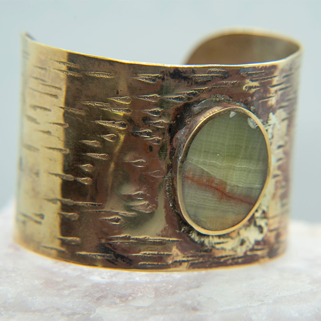 BRAZALETE DE BRONCE Y ÓNIX