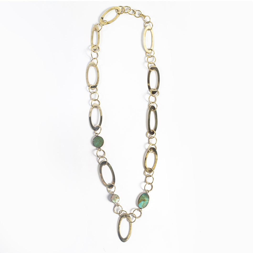 COLLAR DE BRONCE CON CRISOPRASA