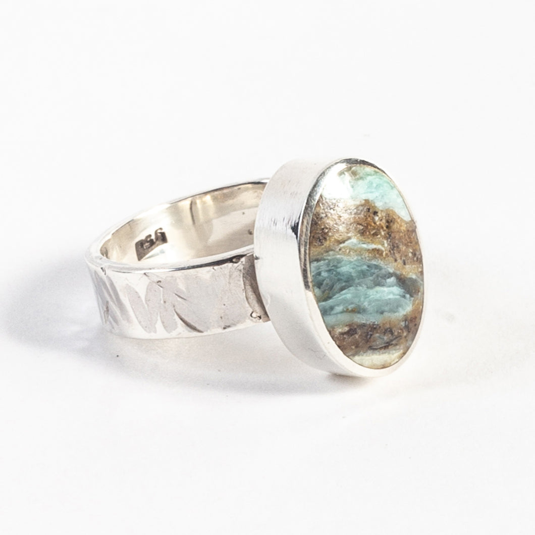 ANILLO DE PLATA CON ÓPALO ANDINO