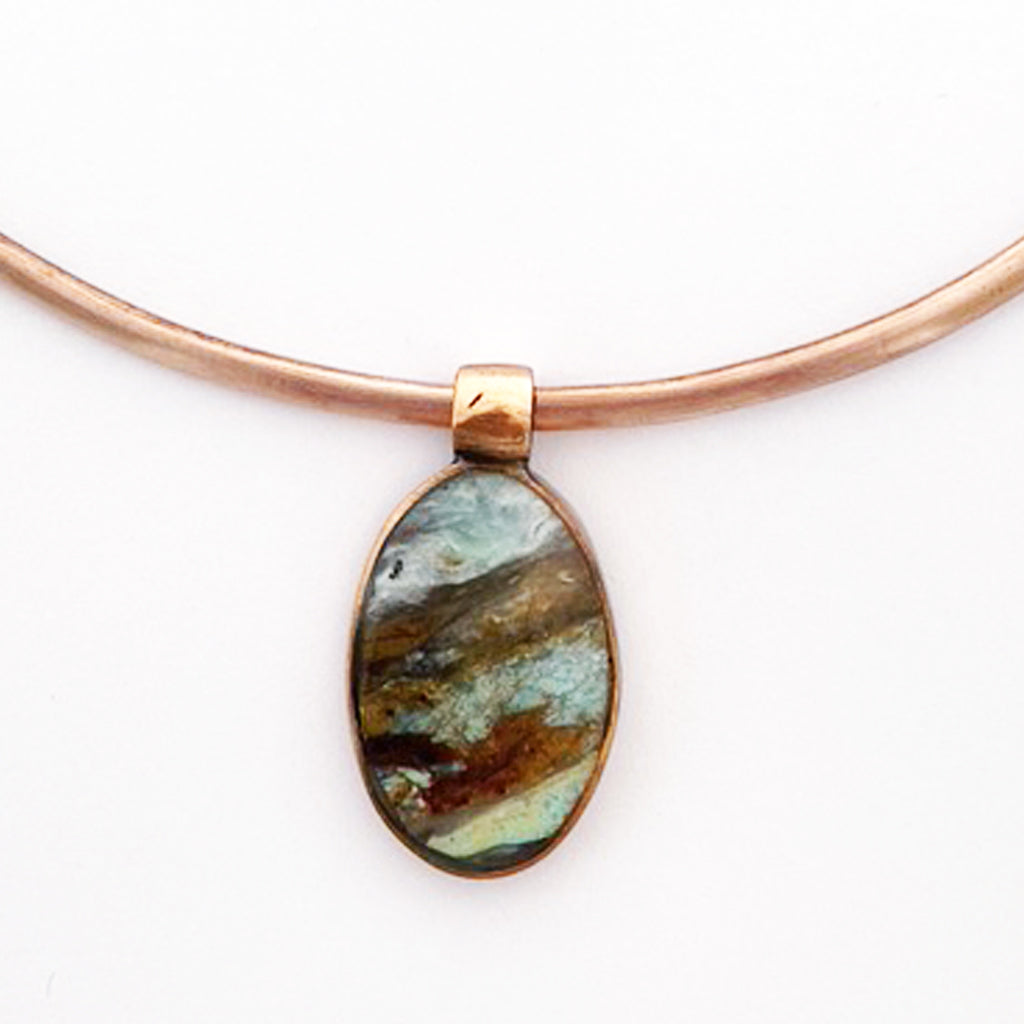 COLGANTE DE COBRE Y ÓPALO ANDINO