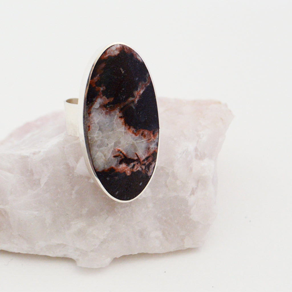 ANILLO DE PLATA Y ONIX